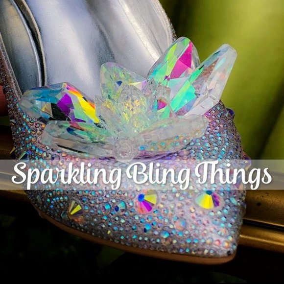NEW Sparkling Bling Swarovski Crystal Rhinestone Cinderella Wedding Shoe… - Picture 5 of 5